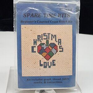 Cross Stitch Kit For Beginners Christmas Love Heart #STQK2-6 Spare Time